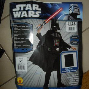 Darth Vader Costume:  Youth Large 12-14, age 8-10 with Mask etc